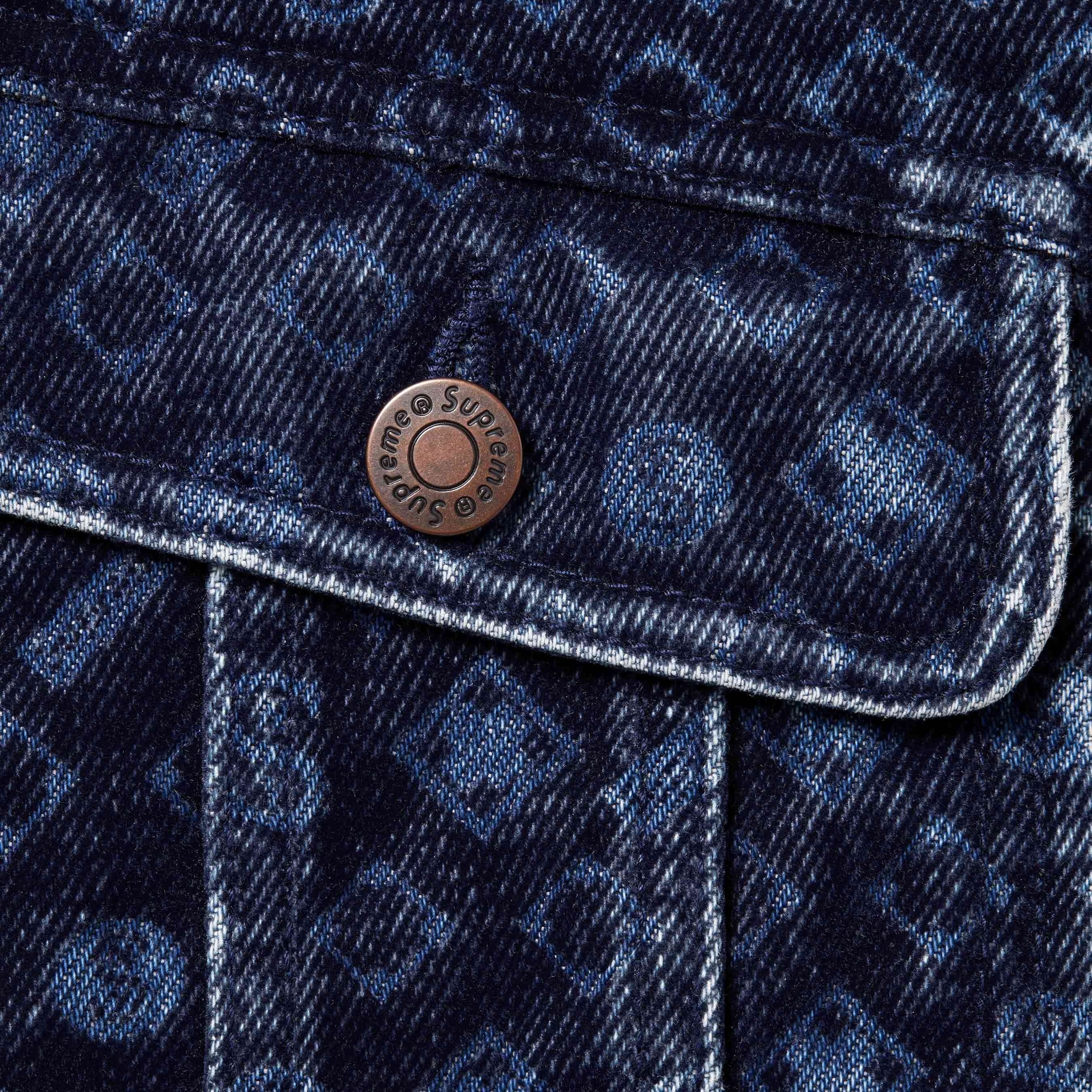 Flocked Denim Trucker Jacket view 2